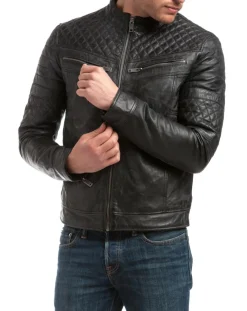 Blouson en Cuir Marcus noir vintage