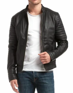 Blouson en Cuir Tristan noir