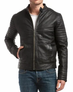 Blouson en Cuir Tristan noir