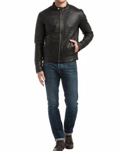 Blouson en Cuir Tristan noir