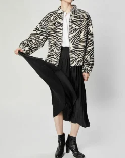 Blouson en Fausse Fourrure Comma zèbre blanc/noir