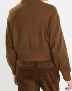Blouson en Laine mélangée Cropped marron