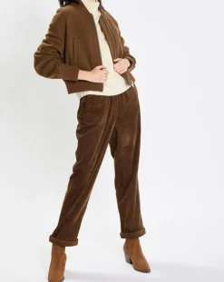 Blouson en Laine mélangée Cropped marron