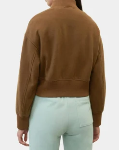 Blouson en Laine mélangée Cropped marron