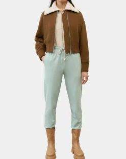 Blouson en Laine mélangée Cropped marron