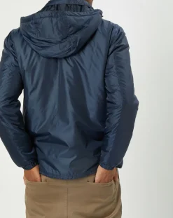 Blouson en micro ripstop bleu marine