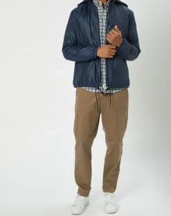 Blouson en micro ripstop bleu marine