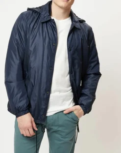 Blouson en micro ripstop bleu marine