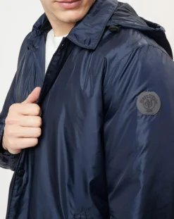 Blouson en micro ripstop bleu marine