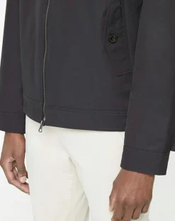 Blouson en toile uni bleu foncé