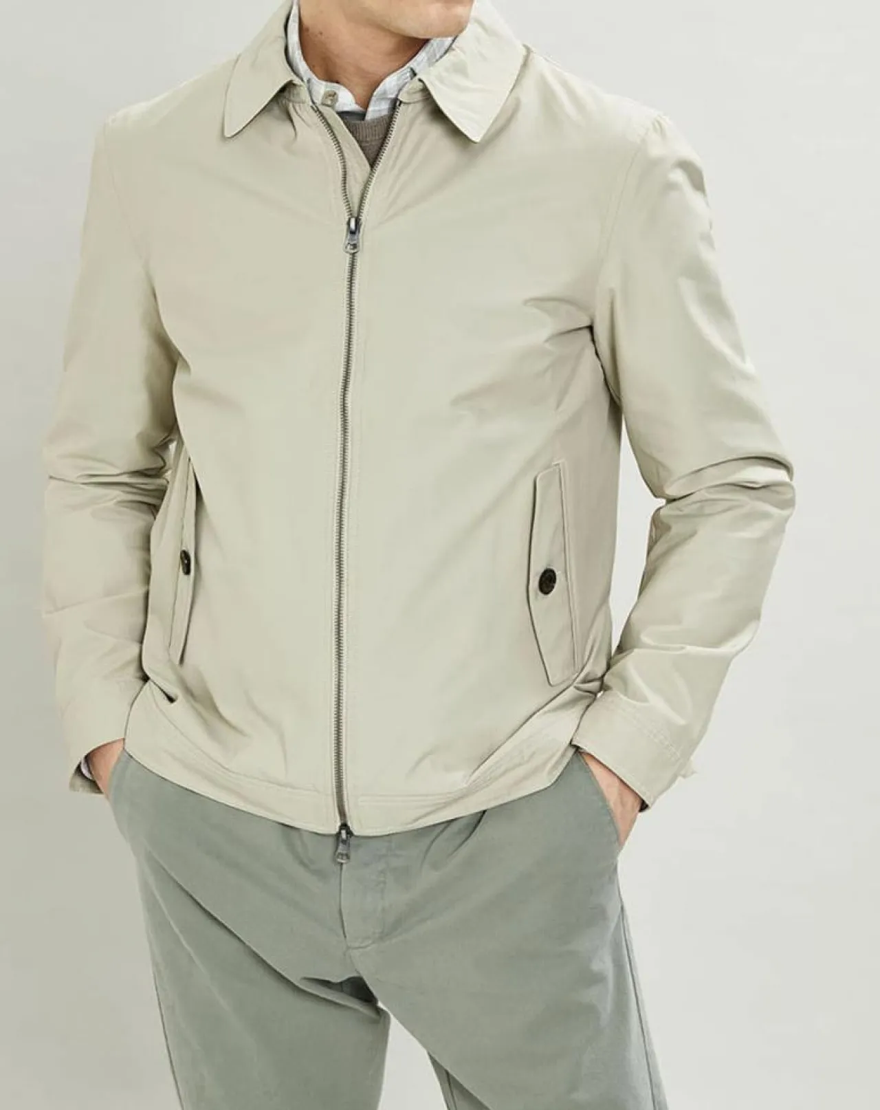 Blouson en toile unie beige