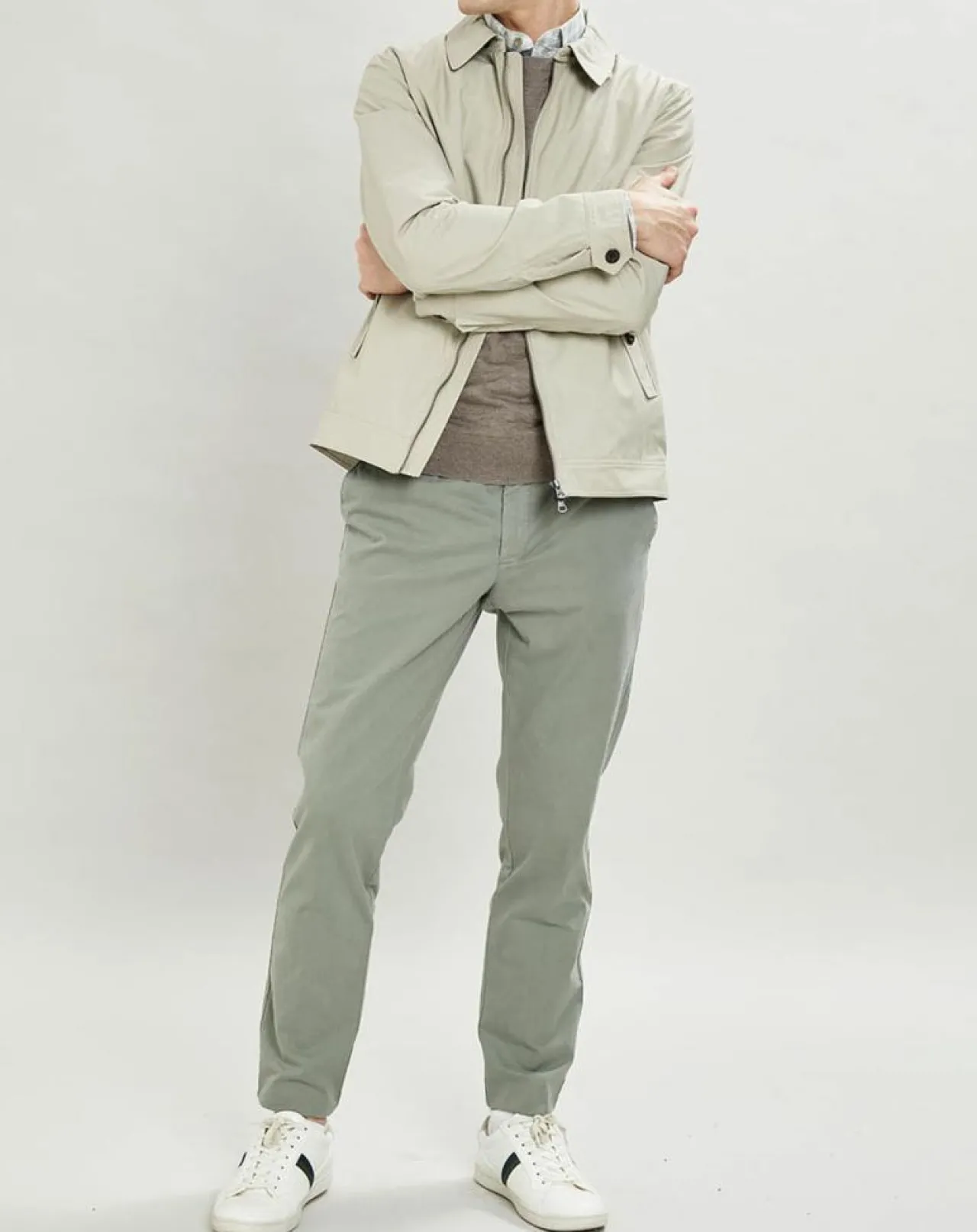 Blouson en toile unie beige