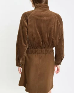 Blouson en Velours côtelé marron