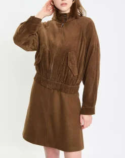 Blouson en Velours côtelé marron