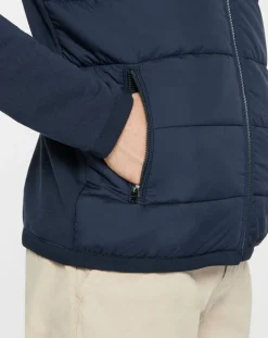 Blouson matelassé col montant bleu