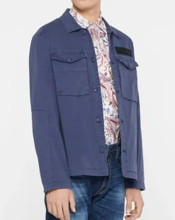 Blouson saharienne patch bleu marine
