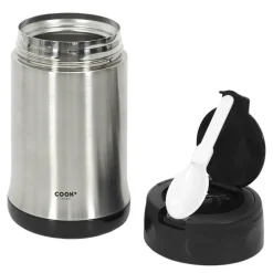 Bol à soupe isotherme avec couvercle inox/noir - 50 cl
