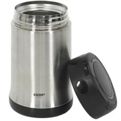 Bol à soupe isotherme avec couvercle inox/noir - 50 cl