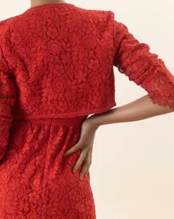Boléro Carly à dentelle rouge