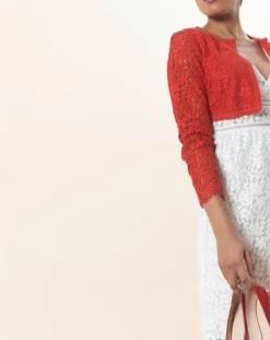 Boléro Carly à dentelle rouge