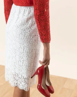 Boléro Carly à dentelle rouge