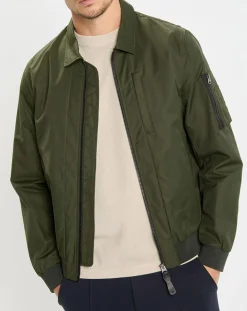 Bombers en coton & nylon kaki