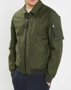 Bombers en coton & nylon kaki