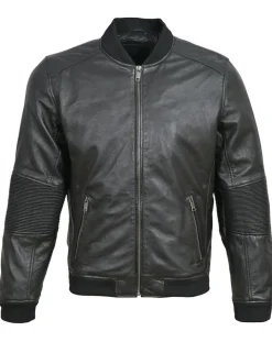 Bombers en Cuir Blois noir
