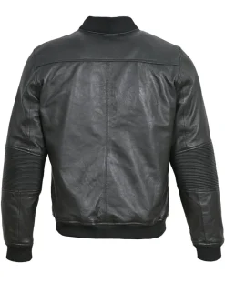 Bombers en Cuir Blois noir