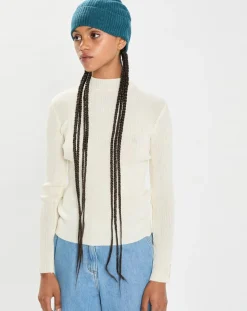 Bonnet 100% Cachemire maille perle Bonny heathered teal