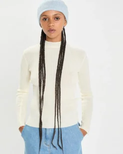 Bonnet 100% Cachemire maille perle Bonny icy blue