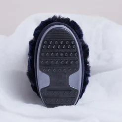 Boots Après-ski en Velours de Cuir et fausse fourrure Soft Fur bleu foncé