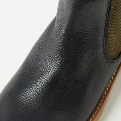 Boots bi-matière en Cuir bleu foncé