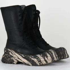 Boots en Cuir 4142 gas noires - Talon : 7cm