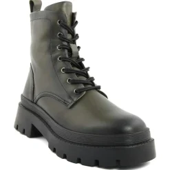 Boots en Cuir vert olive