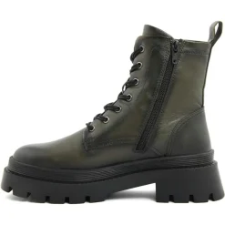 Boots en Cuir vert olive
