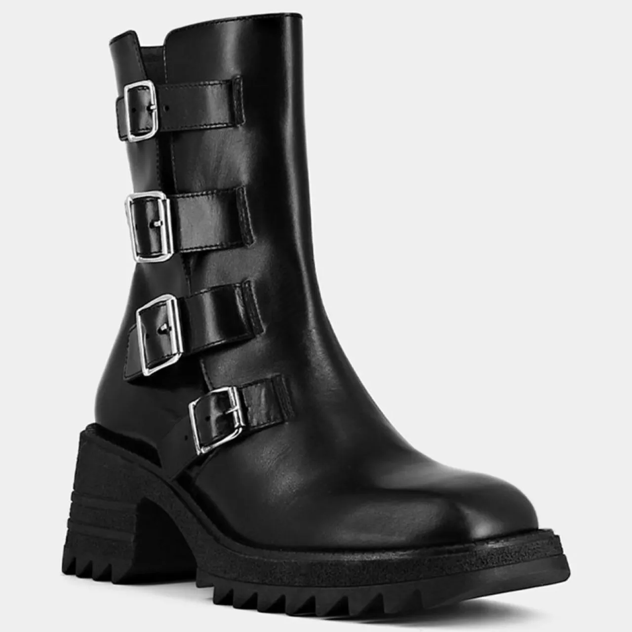 Boots en Cuir Dovily noires - Talon 6.5 cm