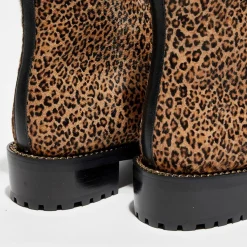 Boots en Cuir façon pony Kolbie marron