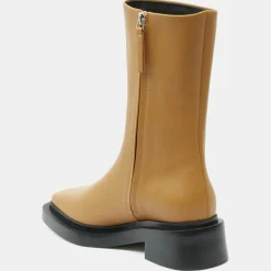 Boots en Cuir Large camel - Talon 5 cm
