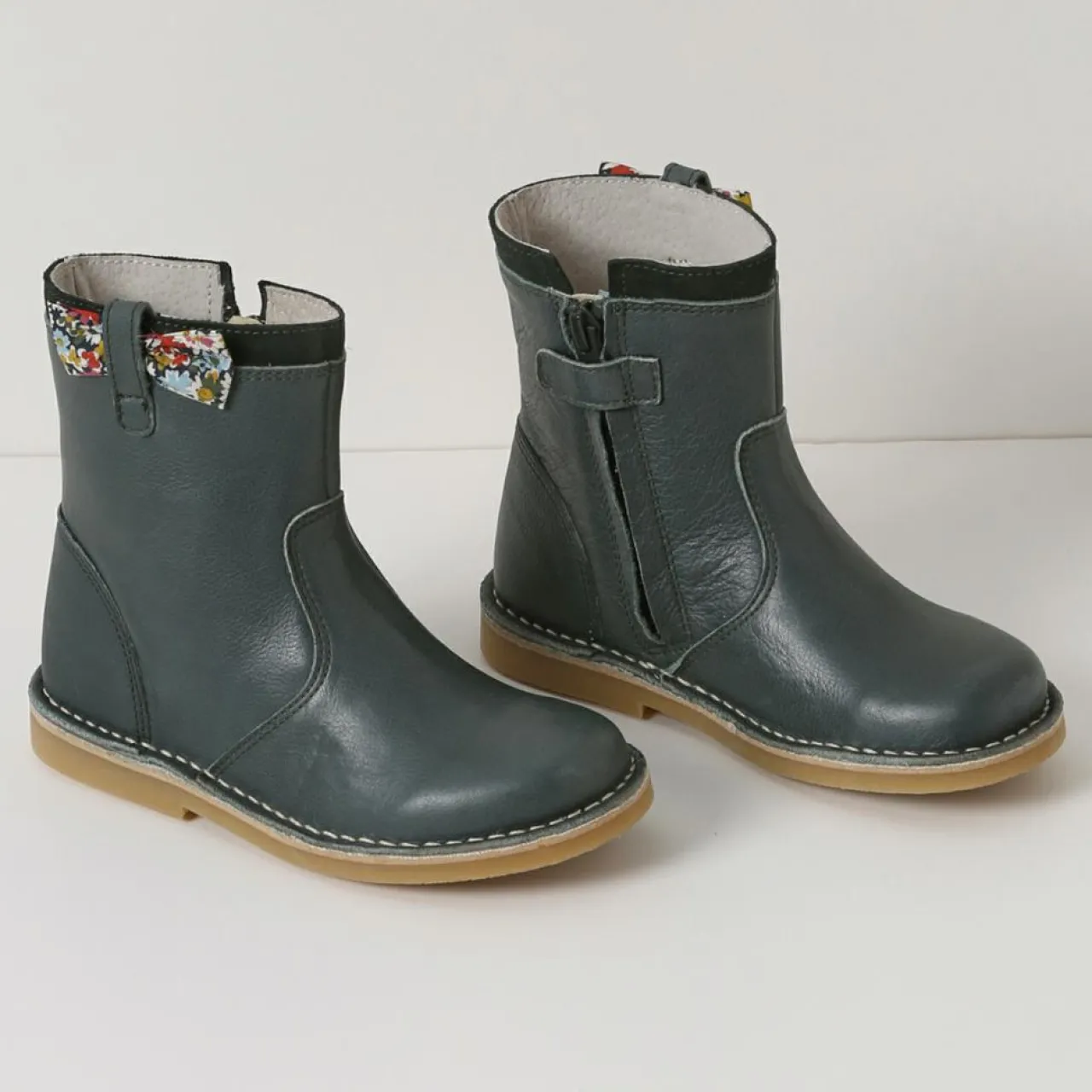 Boots en Cuir Liberty vert foncé