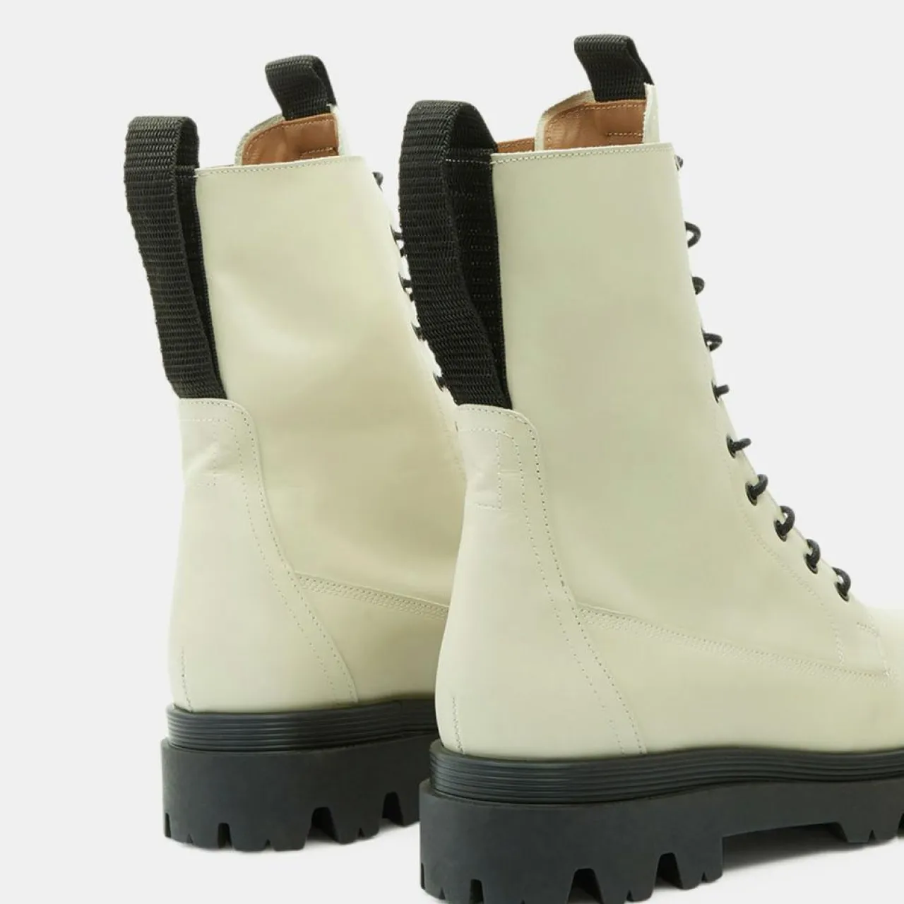 Boots en Cuir Lovi écrues