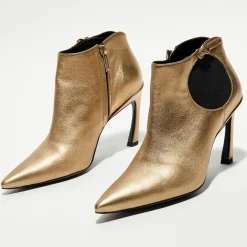 Boots en Cuir Lune dorées - Talon 8.5 cm