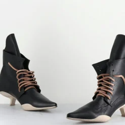 Boots en Cuir mina noires