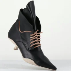 Boots en Cuir mina noires