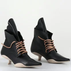 Boots en Cuir mina noires