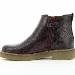 Boots en Cuir Oxalide bordeaux