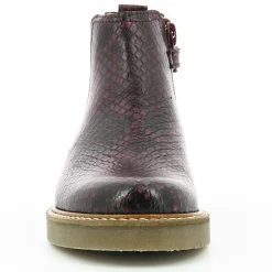 Boots en Cuir Oxalide bordeaux