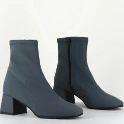 Boots en Cuir vare grises - Talon : 6cm