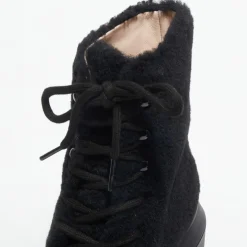 Boots en Peau de Mouton Nisha noires - Talon 7,5 cm