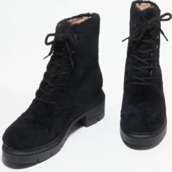 Boots en Peau de Mouton Nisha noires - Talon 7,5 cm